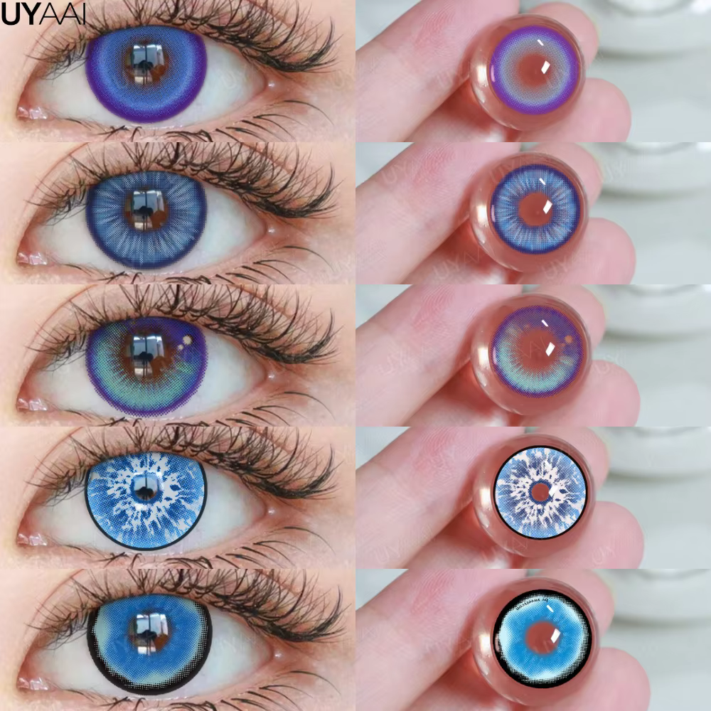 UYAAI 1 paire de lentilles de couleur œil bleu pour Cosplay jante de marcheur blanc coloré Anime élèves colorés