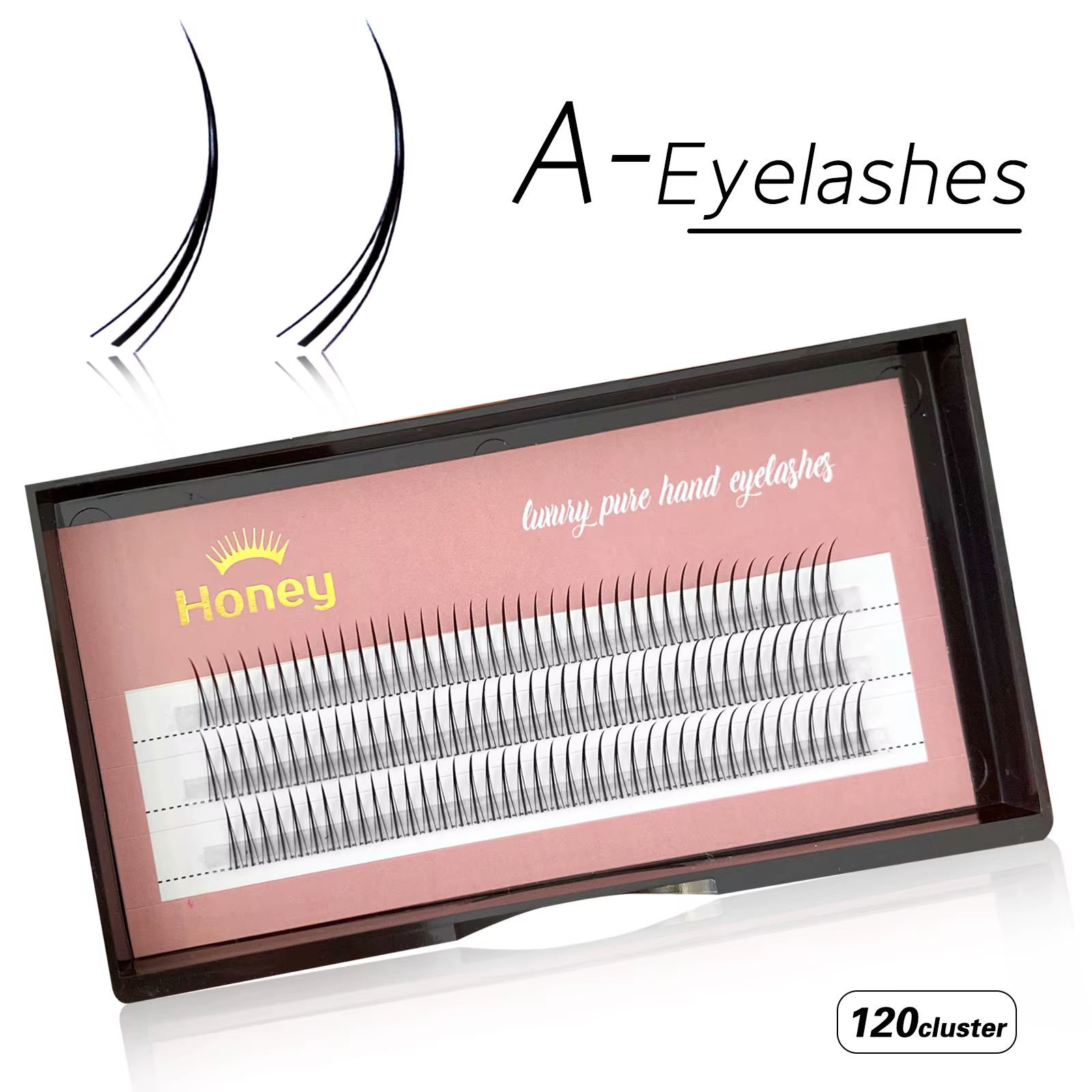 Cils greffés en forme de M de type