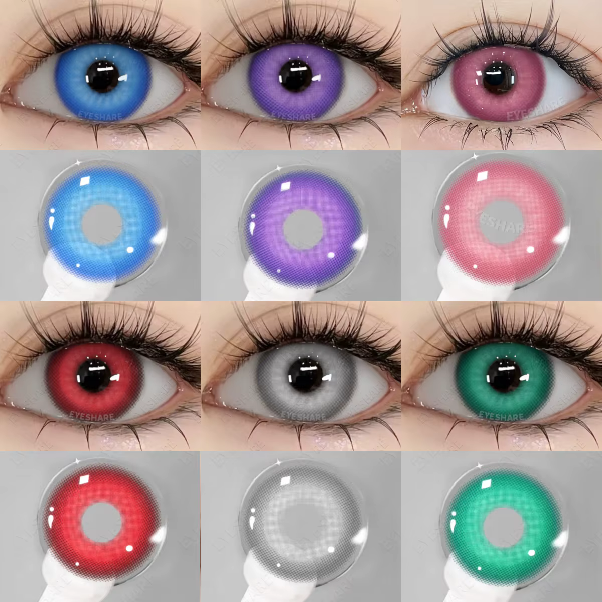 EYESHARE 1 paire de lentilles de Contact colorées Cosplay