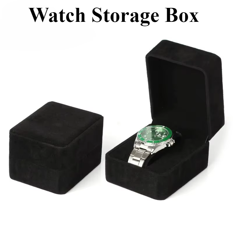 Boîte de montre en velours à coins ronds pour montre connectée, mallette de rangement d'horloge, accessoires de bijoux, boîtes d'emballage d'affaires