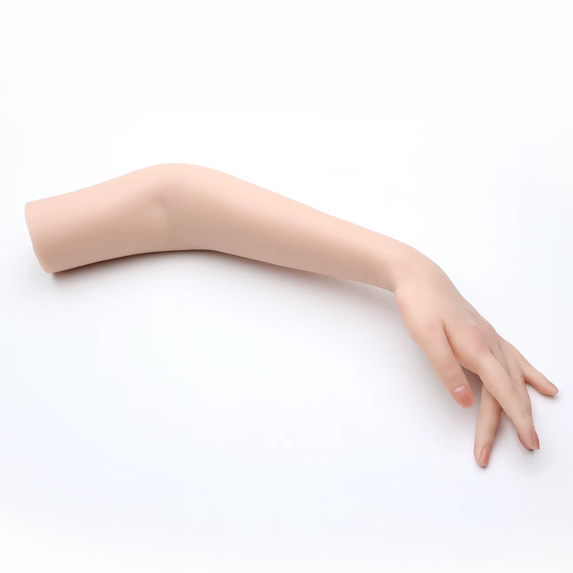 Modèle de main prothétique en Silicone, bras pliable pour accessoires de Film, pratique des faux ongles, bras Long en caoutchouc, mains sur le coude TGDWCS