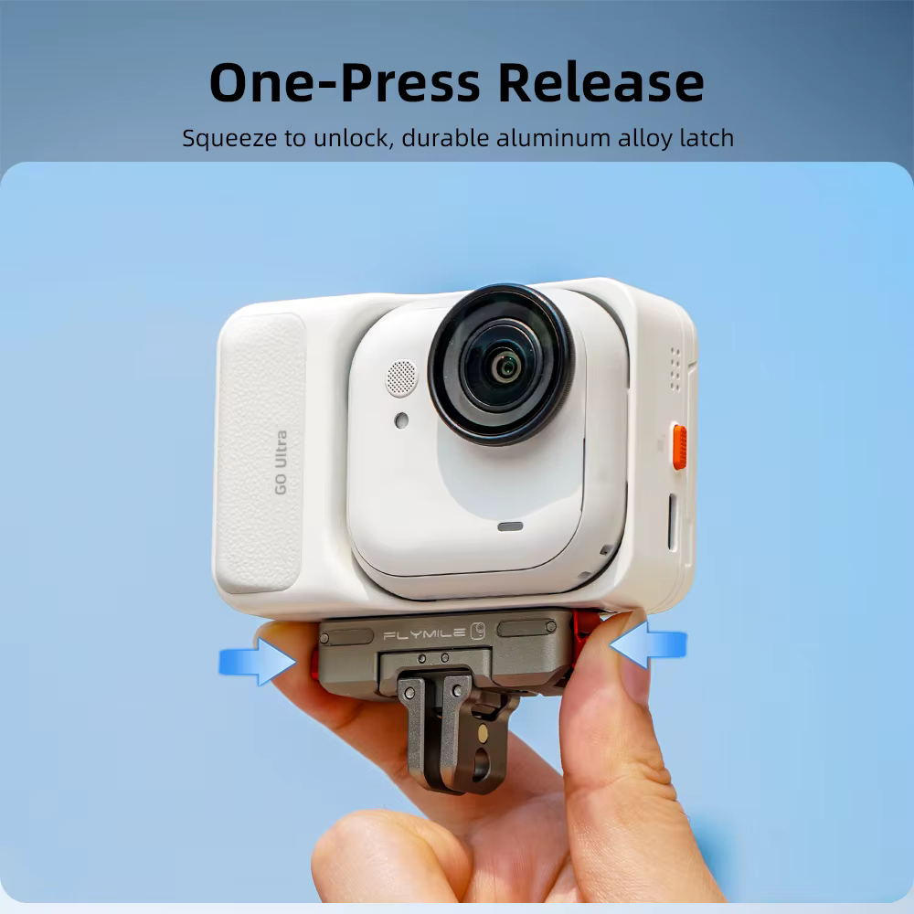 Base à dégagement rapide Flymile pour accessoires Insta360 GO Ultra, support magnétique rotatif, adaptateur métallique pliable