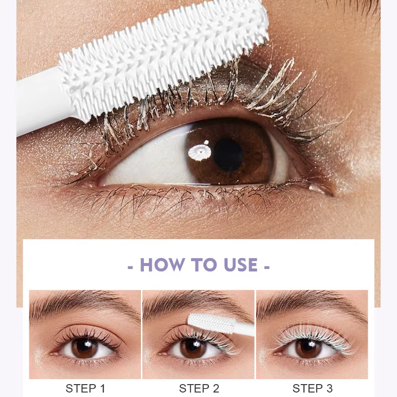2 pièces de mascara blanc long et recourbant