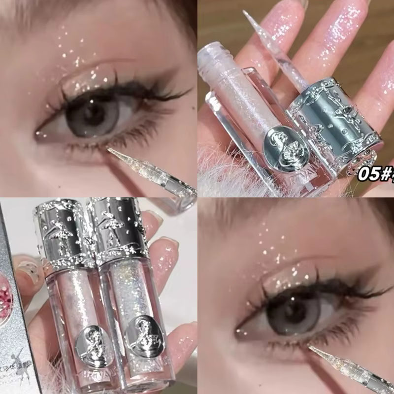 Balletism Glitter Liquid Eyeshadow Pearly Fine Shimmer Long Lasting Sparkling High Gloss Sequin Eye Shadow Lying Silkworm Makeup