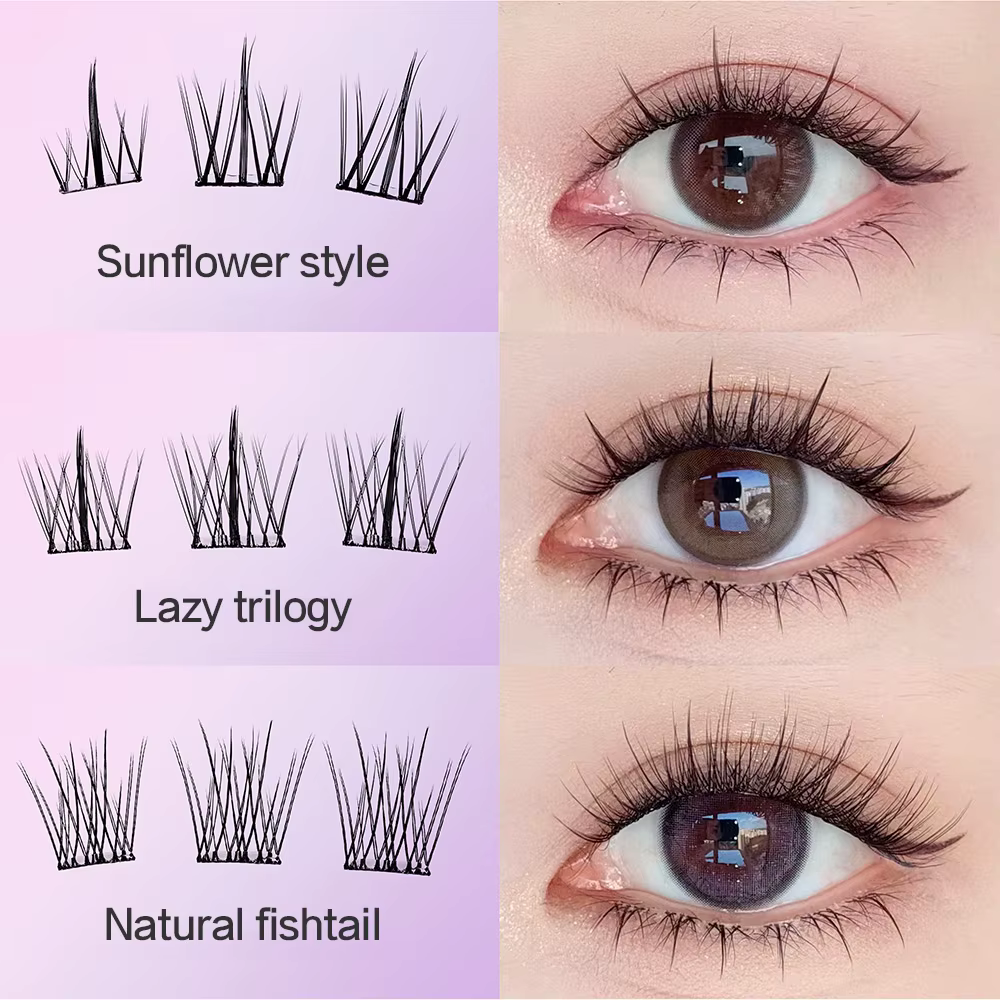 10 rangées de faux cils de grande capacité sans colle