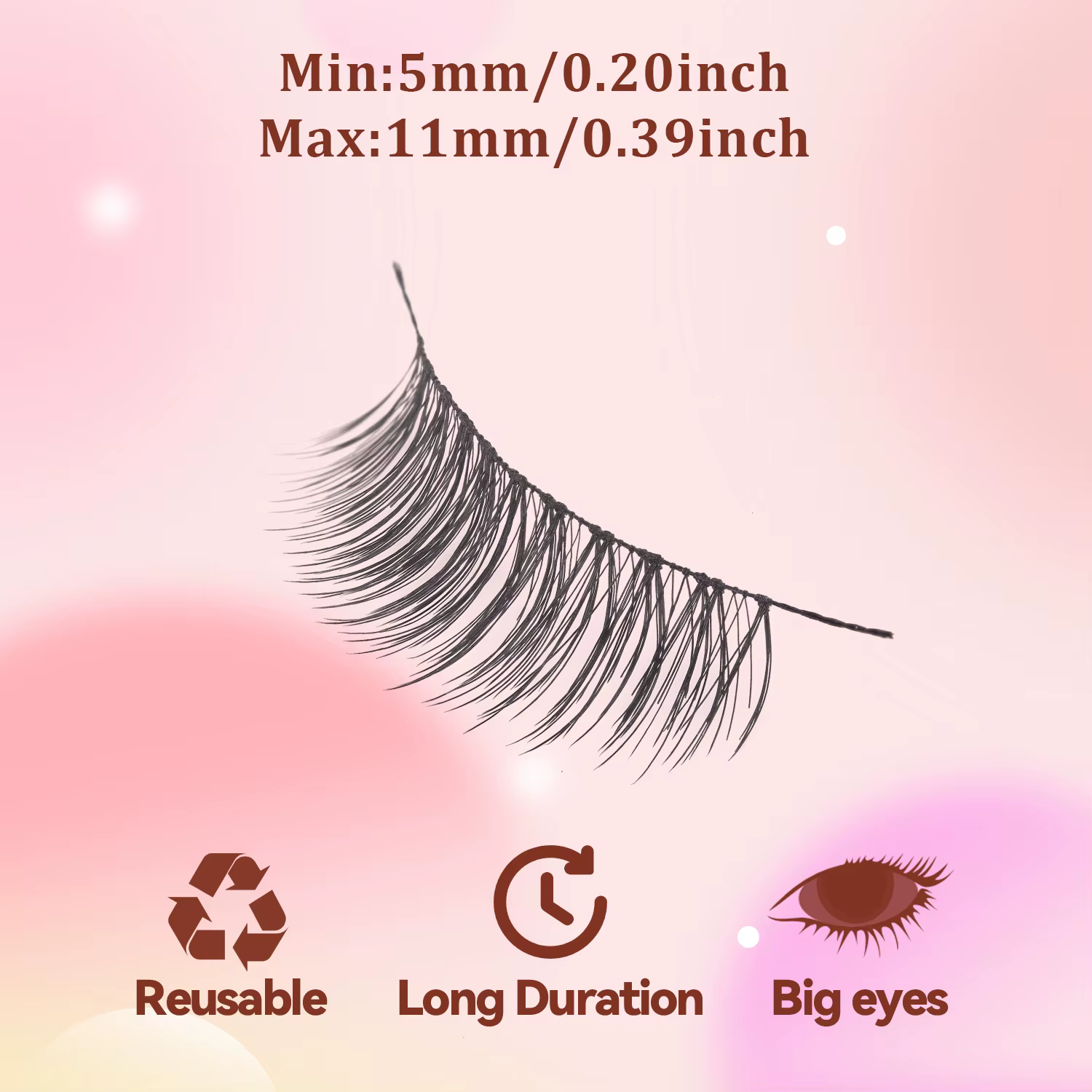 10 paires de faux cils naturels