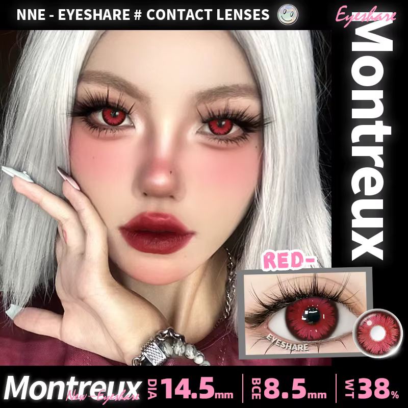 AMARA 1 paire Cosplay lentilles de Contact rouges pour les yeux