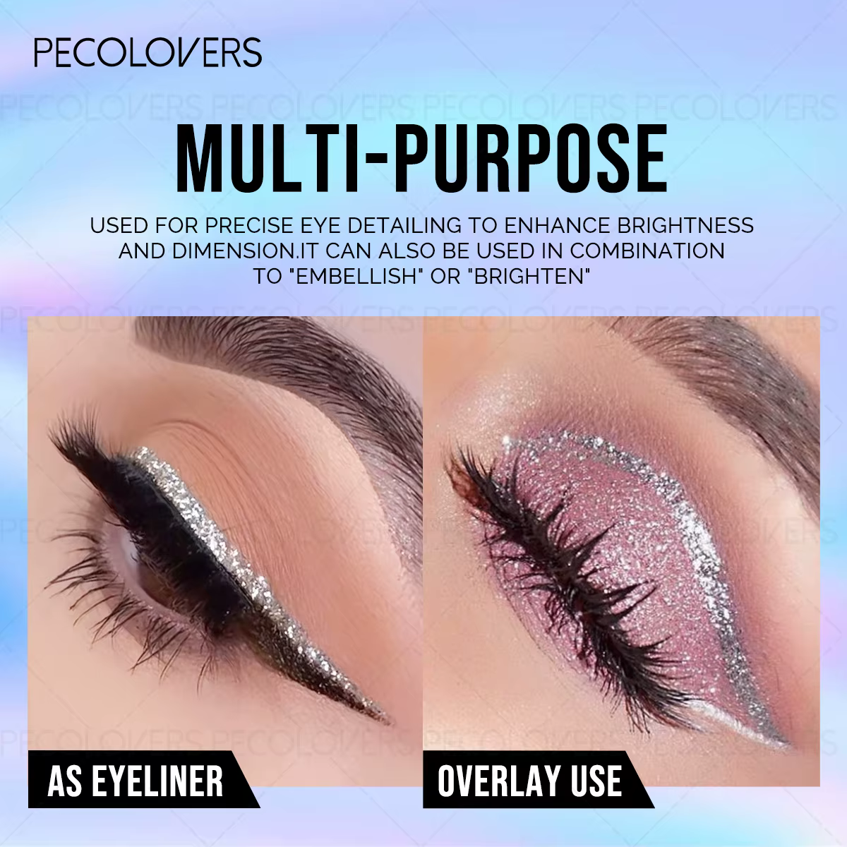 Crayon Eyeliner liquide métallique à paillettes imperméables