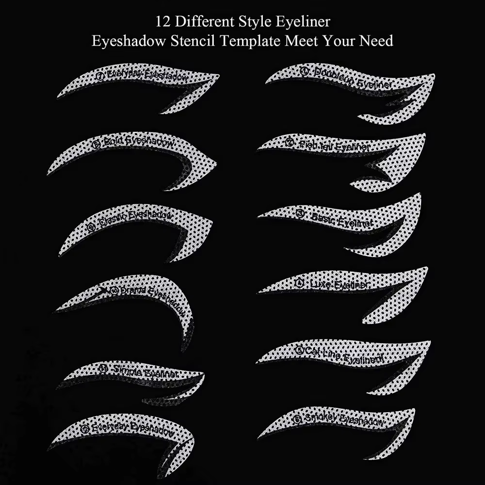 4 pièces/ensemble modèle Eyeliner pochoir de maquillage pour les yeux sourcils ombre à paupières