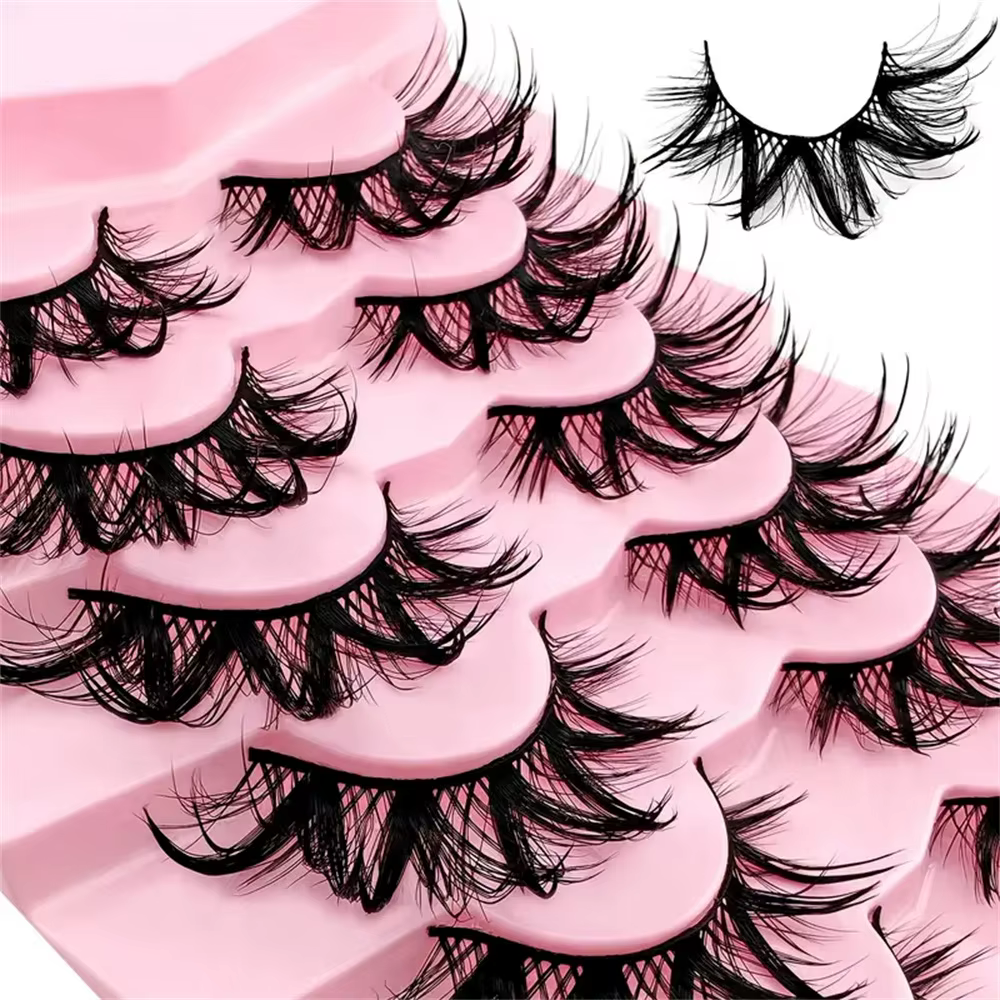 7 paires de cils Manga effet mouillé tendance