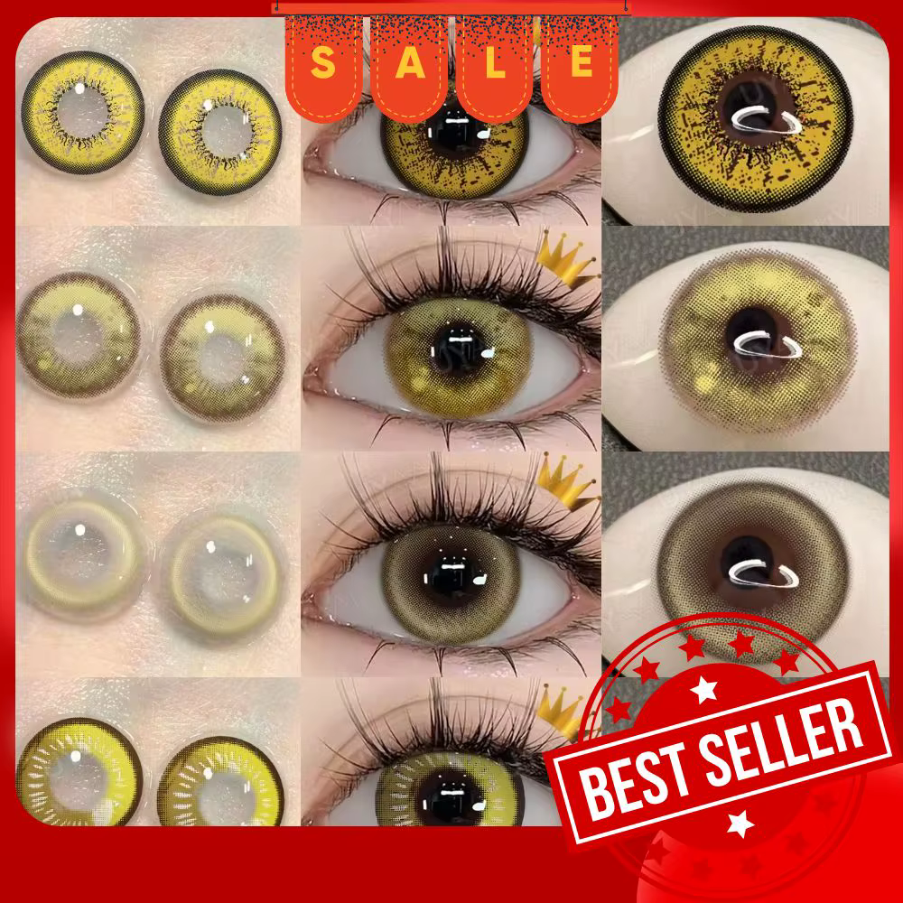 UYAAI 1 paire de lentilles de contact jaunes maquillage beauté annuel doux mode santé Anime Cosplay yeux