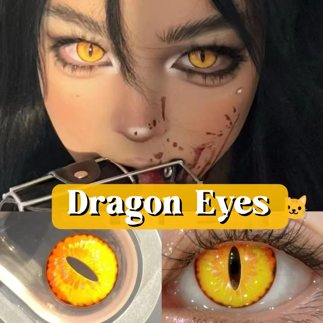 VISUASHOW Lentilles de contact colorées Anime Eyes, 1 paire, usage semi-annuel, effet petite pupille, lentilles blanches pour Cosplay et beauté
