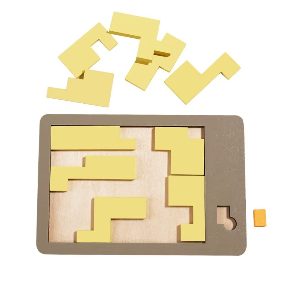 Puzzle Triangle de forme irrégulière, entraînement logique coloré, bloc en bois, jeu de casse-tête Tridimensionnel Montessori