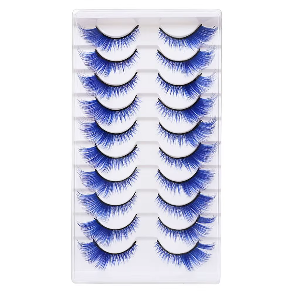 10 paires de cils colorés d'aspect dramatique