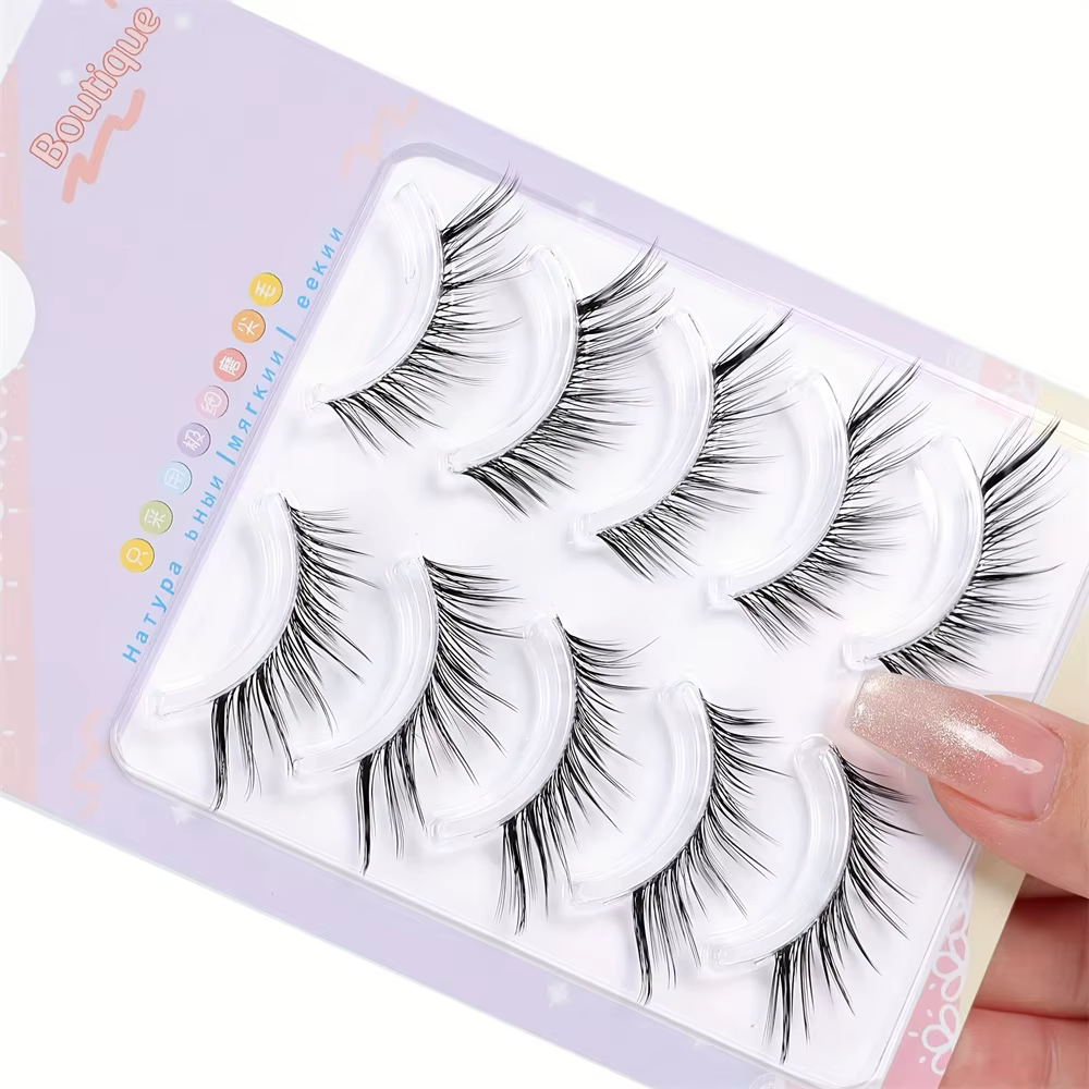 5 paires de faux cils de fée - Épais et d'aspect naturel