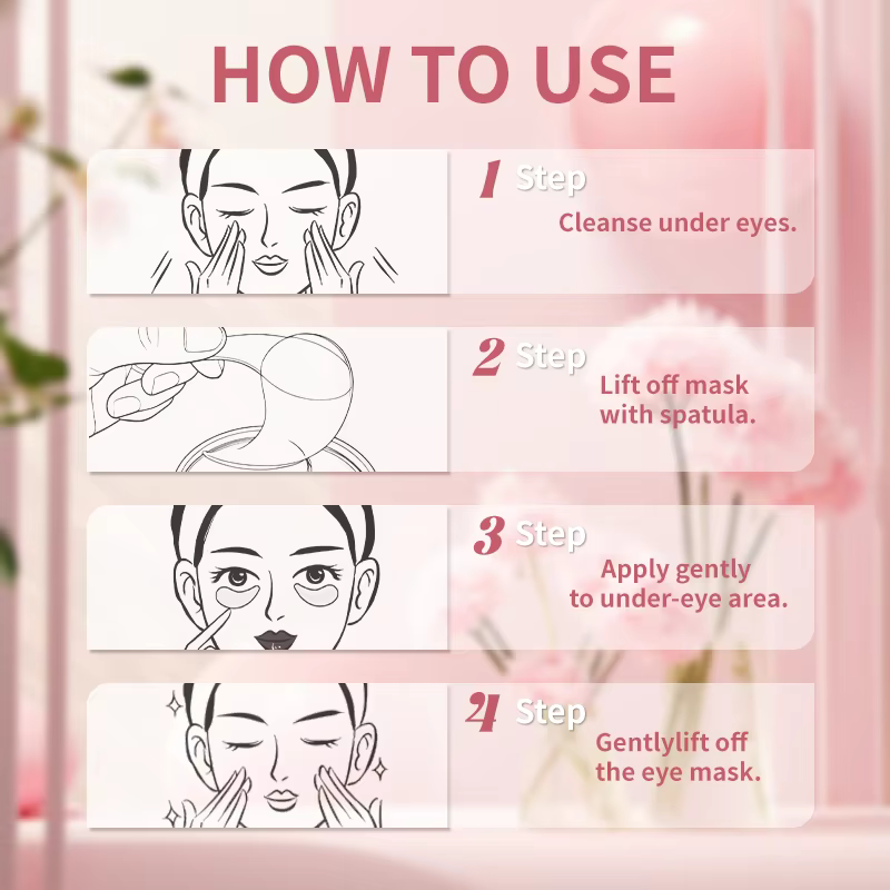 Masque pour les yeux rose PDRN pour les cernes et les poches