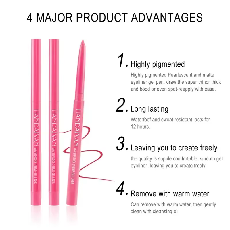 Nouveau Eyeliner mat nacré imperméable de 20 couleurs pas facile à tacher stylo