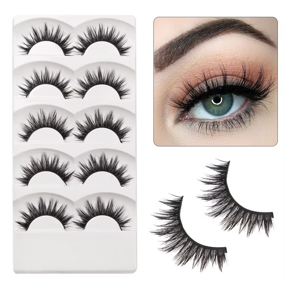 5 paires de faux cils naturels doux