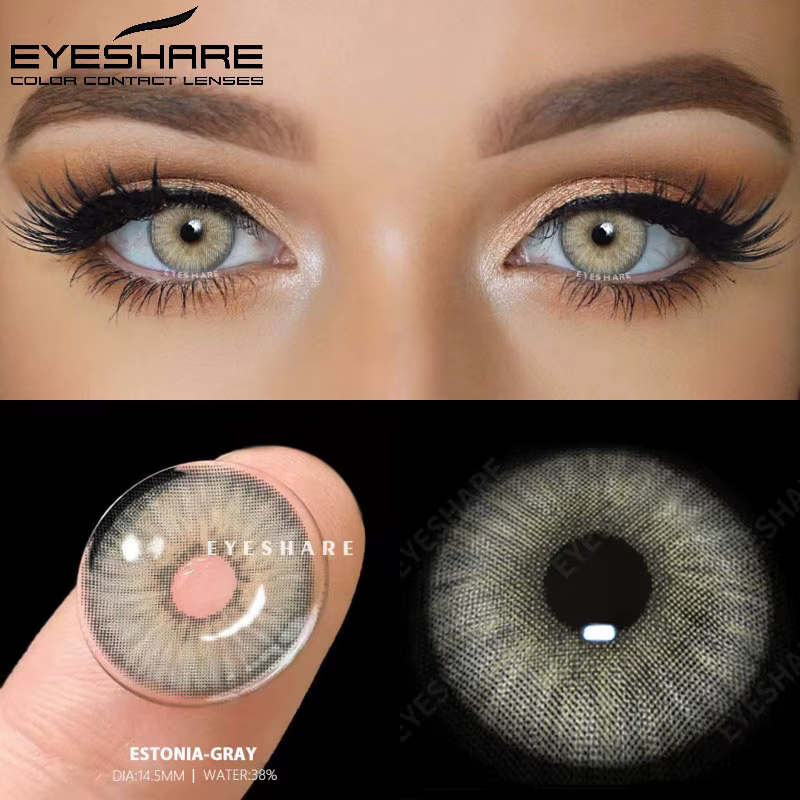 EYESHARE 1 paire de lentilles de Contact de couleur pour les yeux lentilles pour les yeux naturelles lentilles pour les yeux bleus lentilles marron élèves gris Contacts verts annuels
