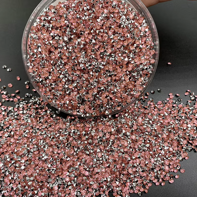 Diamant en résine à fond pointu de 3 mm, fond argenté, fond doré, diamant à fond pointu, diamant pour décoration d'ongles DIY, couleur D