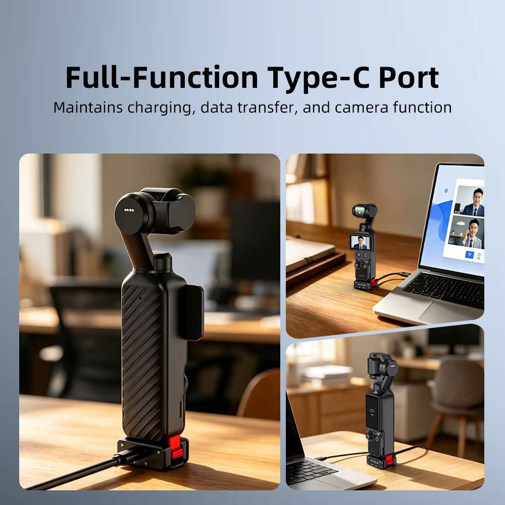 Base de charge à dégagement rapide Flymile pour DJI OSMO Pocket 4P/4/3, adaptateur de montage multifonctionnel en métal, base de bureau, accessoire