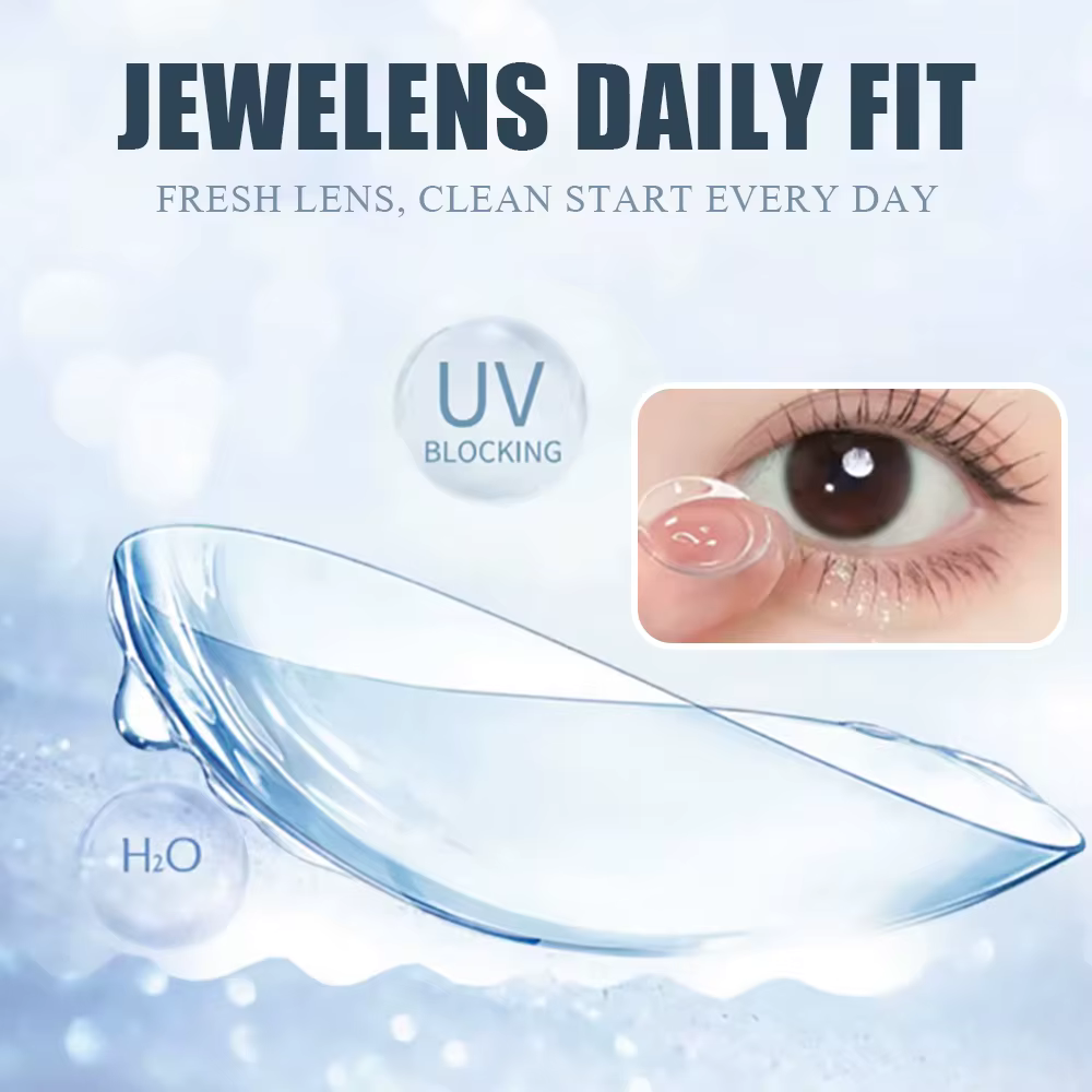 JEWELENS lentilles de Contact claires Prescription transparente naturelle Contacts oculaires souples avec degré pour la Correction de la Vision de la myopie