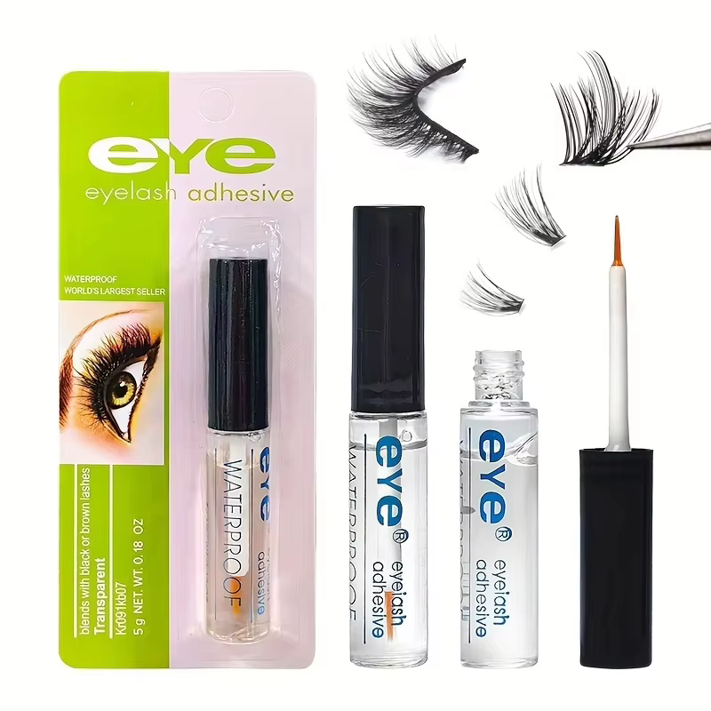 Colle pour cils imperméable transparente sans latex auto-adhésive pour faux