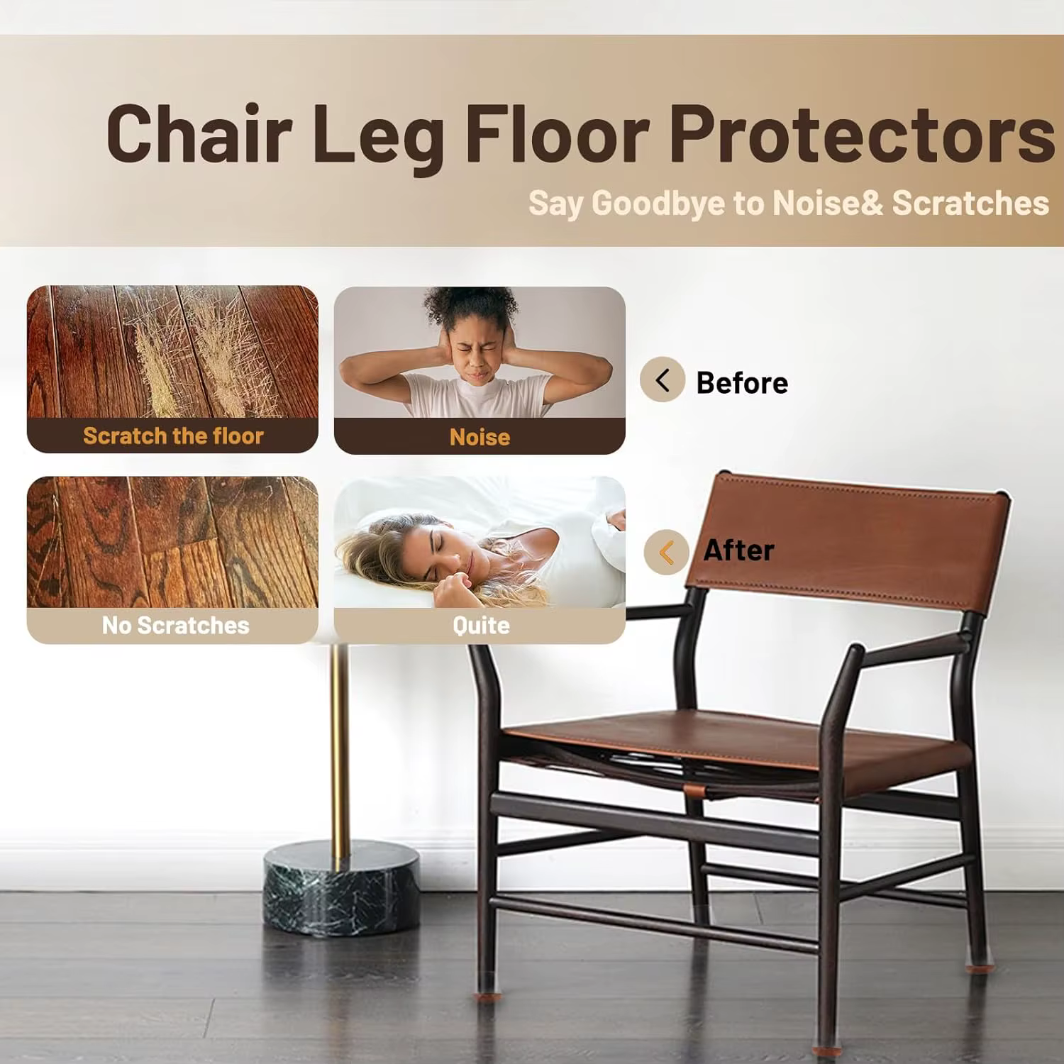 Protection Pied de Chaise, 20 pièces Petits protecteurs de Sol en Silicone noir avec Feutre enveloppé, Couvre-Jambes de Chaise Capuchons de Jambe de Chaise en Silicone, diamètre 14-20mm