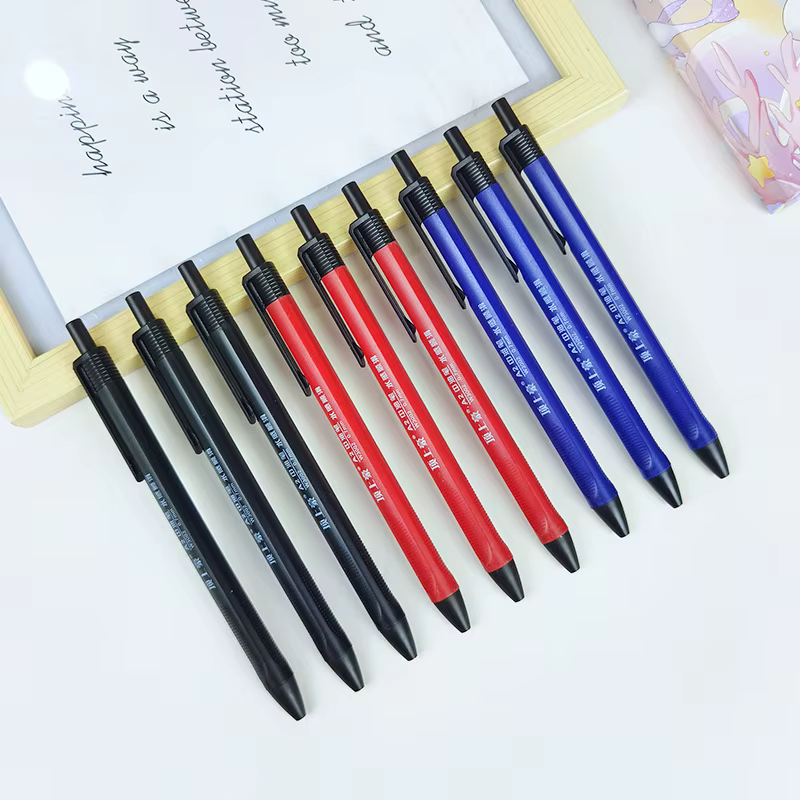 Paquet de 10 stylos à bille rétractables, stylos à bille noirs/bleu/rouges, pointe moyenne 0.7mm pour une écriture fluide, fournitures de bureau