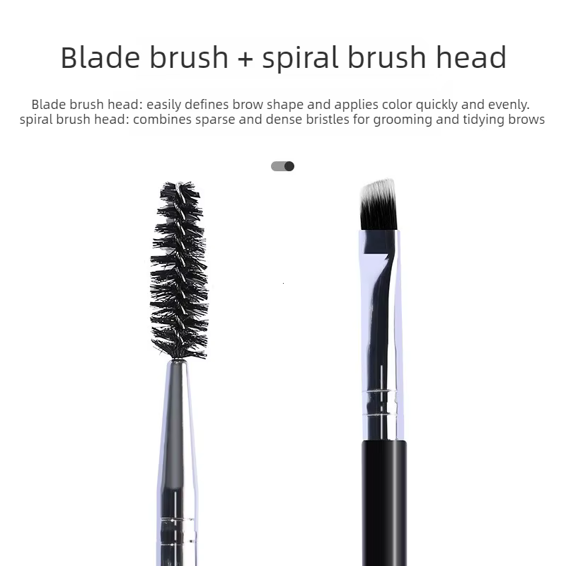 Pinceau à sourcils et cils doux 2-en-1 professionnel pour le contour des yeux