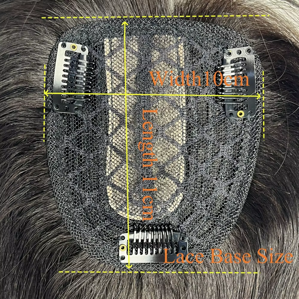 Compléments capillaires naturels en cheveux humains pour femmes avec frange, postiche à clipser avec cuir chevelu en PU pour une couverture plus réaliste de la perte de cheveux