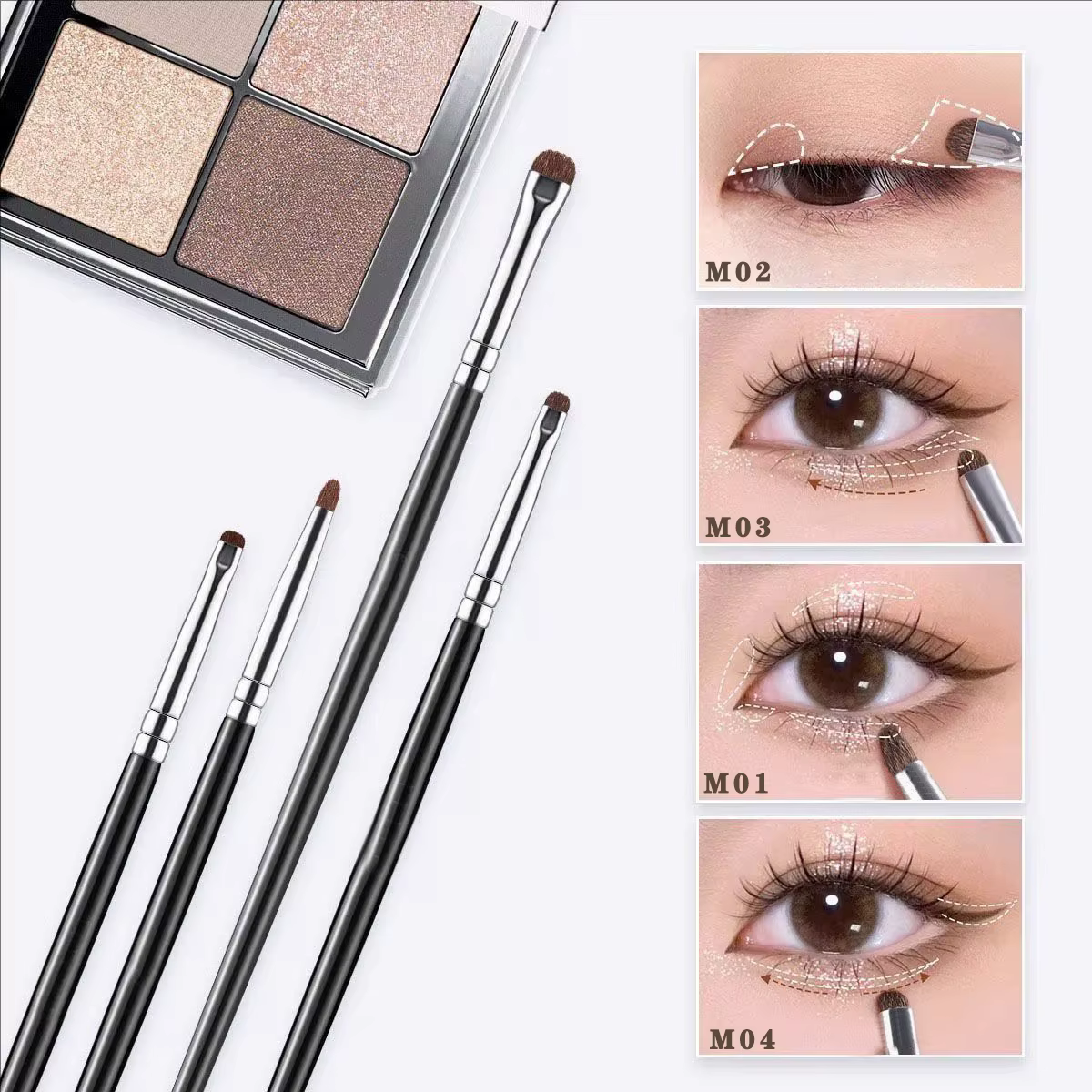 Pinceau de maquillage pour détails des yeux en crin de cheval
