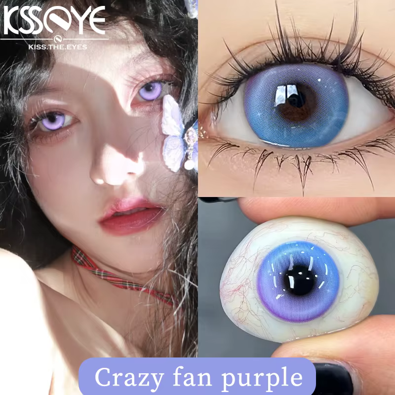 KSSEYE 1 paire de lentilles de Contact de couleur de Style Kio avec dioptrie yeux de myopie Halloween Cosplay
