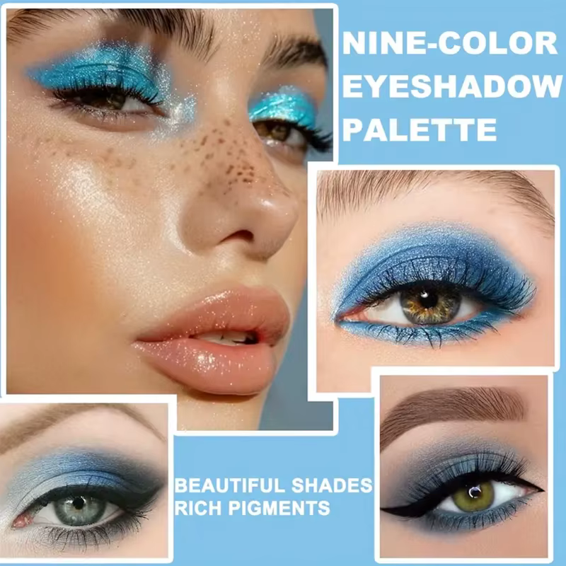 Palette de fards à paupières bleu