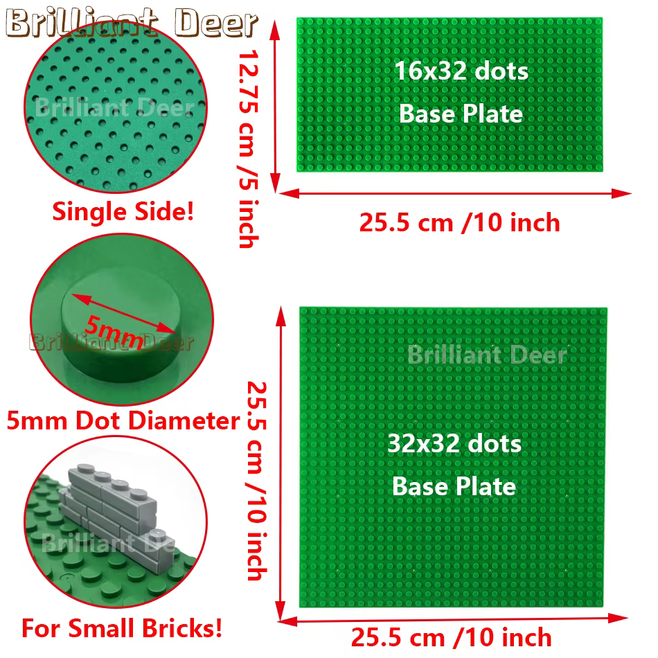 Blocs de construction classiques 32x32 32x16 points, plaque de Base MOC, briques de petite taille, pièces de plaque de Base pour figurines de ville, jouets pour enfants