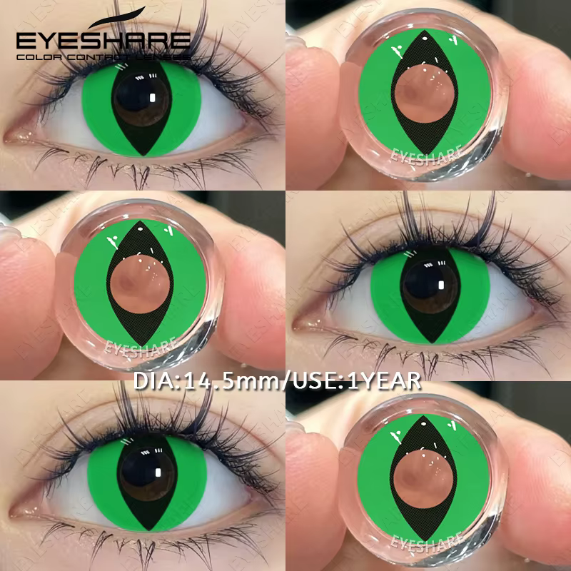 EYESHARE 2 pièces Cosplay lentilles de Contact colorées Anime Cateye
