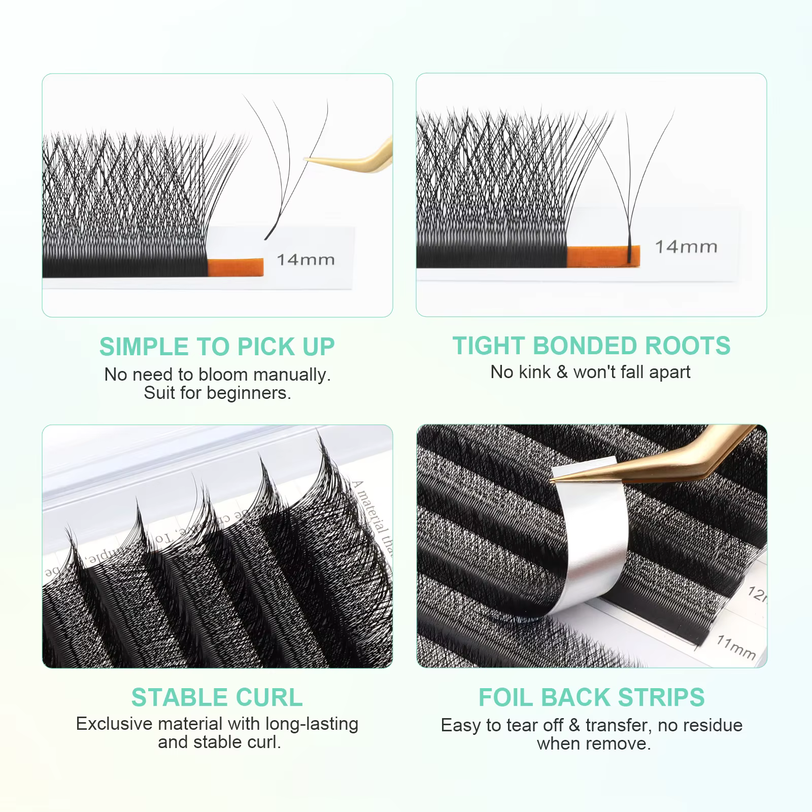 NAGARAKU floraison automatique 3D 4D 5D 6D 7D 8D W forme toutes tailles ventilateurs préfabriqués Extensions de cils