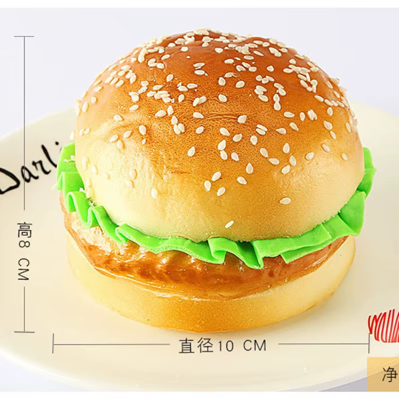 Hamburger artificiel faux pain, modèle alimentaire, présentoir de fenêtre de magasin de gâteaux, accessoires de photographie de cuisine, décor de Table