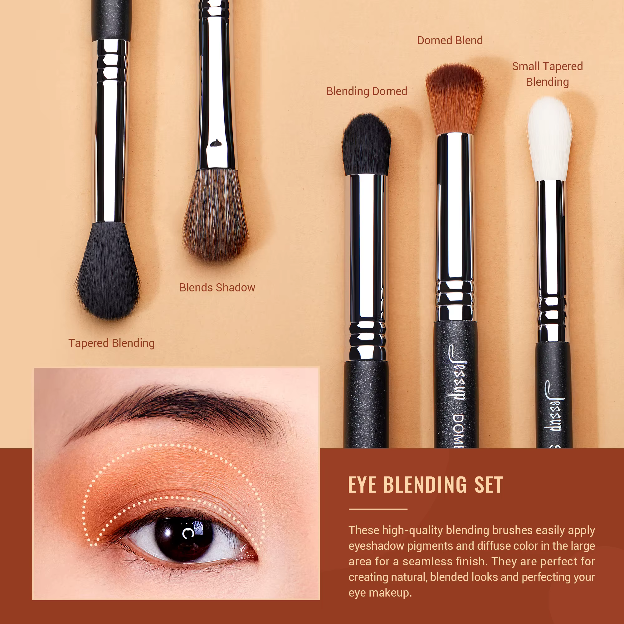 Jessup-Ensemble de pinceaux de maquillage pour les yeux