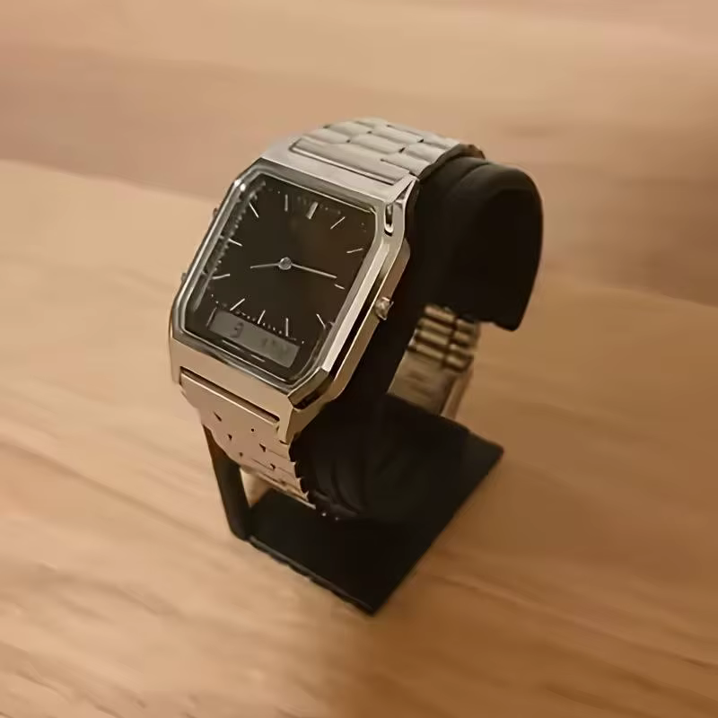 Support de présentation de montres de luxe pour 3 montres, base en velours pour collectionneurs et décoration de vitrine