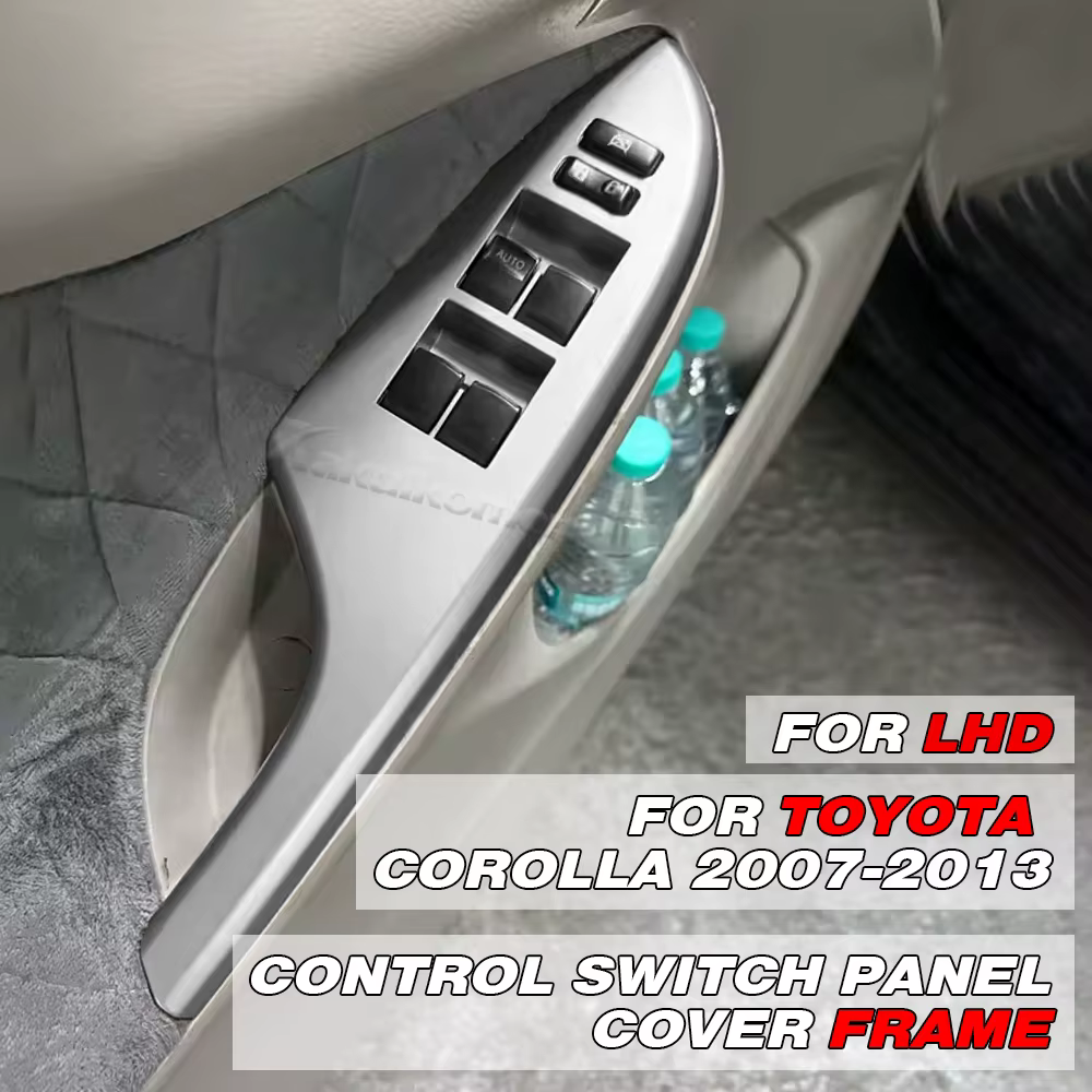 Pour Toyota Corolla 2007-2013 LHD, cadre décoratif pour le panneau de commande des lève-vitres électriques de la porte intérieure