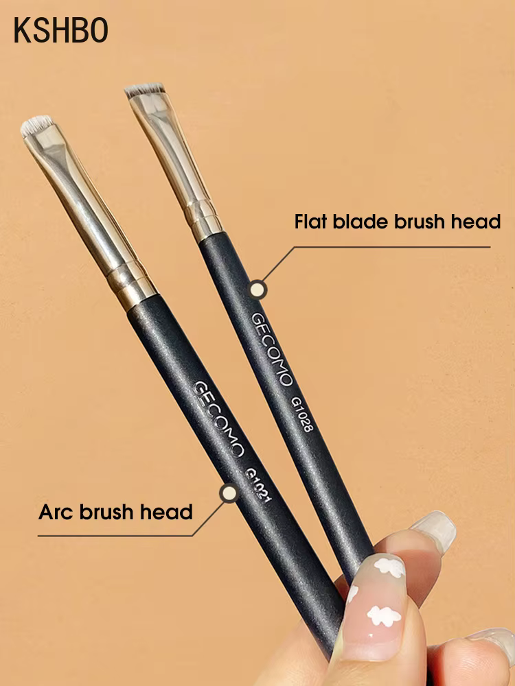 KSHBO Eyeliner brosse à sourcils ne mange pas de poudre facile à guérir la main lame tête plate circulaire Arc réparation des yeux pinceau de maquillage
