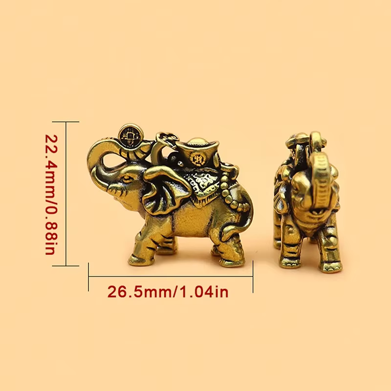 Figurines d'éléphant en laiton, figurines d'éléphant porte-bonheur, décoration de salon, figurines d'éléphant miniatures, accessoires miniatures