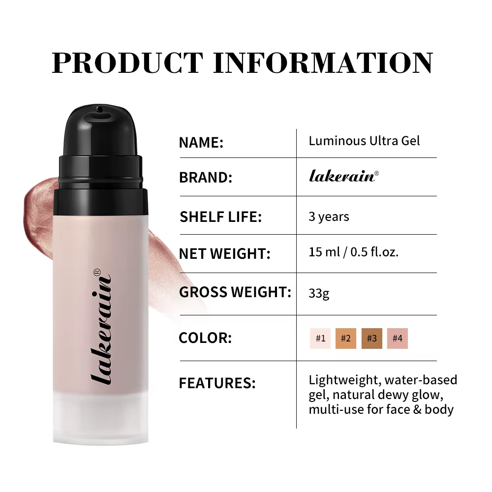 Fond de teint brillant Super Gel léger rosée polyvalent llluminateur apprêt hydratant nourrir