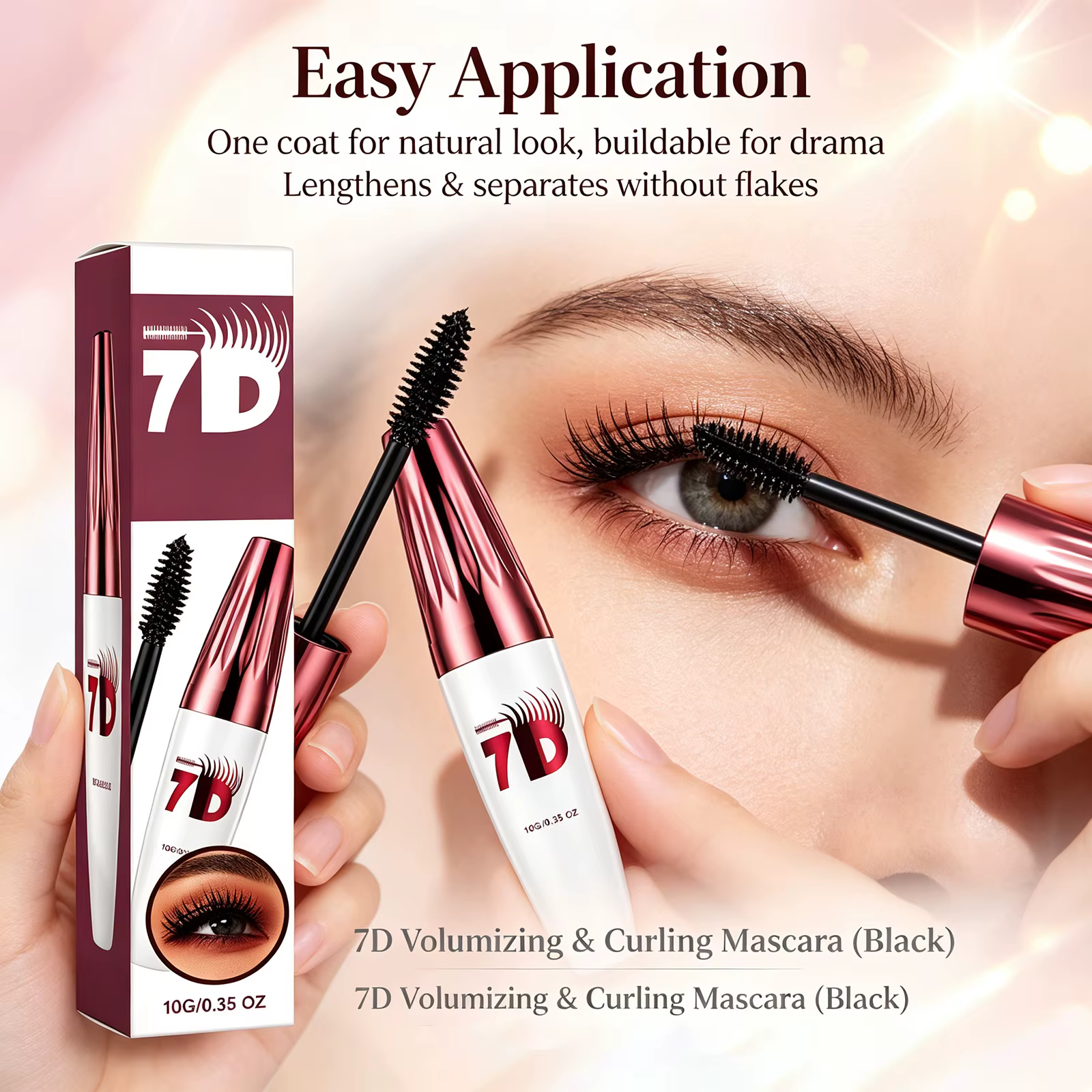 Mascara noir volumisant et recourbant 7D – Maquillage pour les yeux waterproof