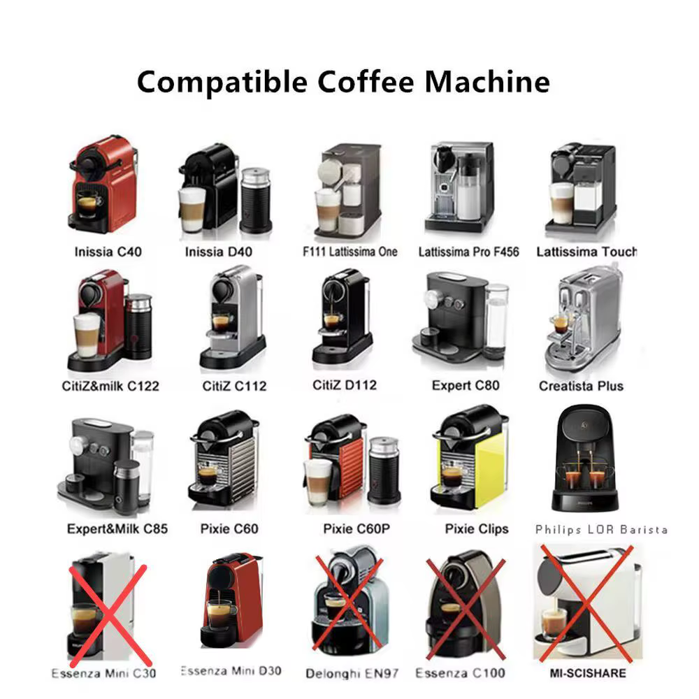 Capsule pour Nespresso réutilisable Inox, rechargeable, crème, filtre à café réutilisable, Nespresso Essenza Mini