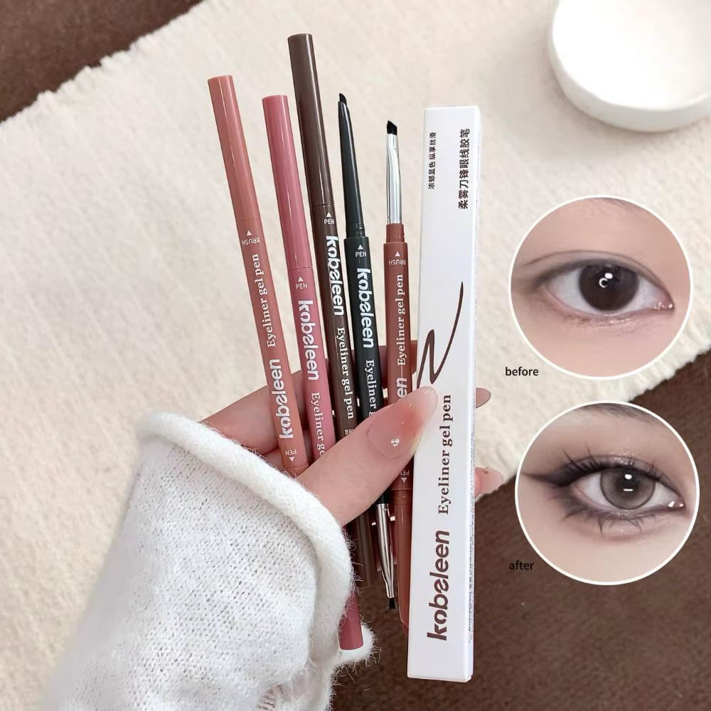 Crayon Eyeliner Double Pointe Pigment Lisse Brun Mocha Doux Aegyosal Imperméable Mat Effet Silkworm Maquillage Naturel des Yeux