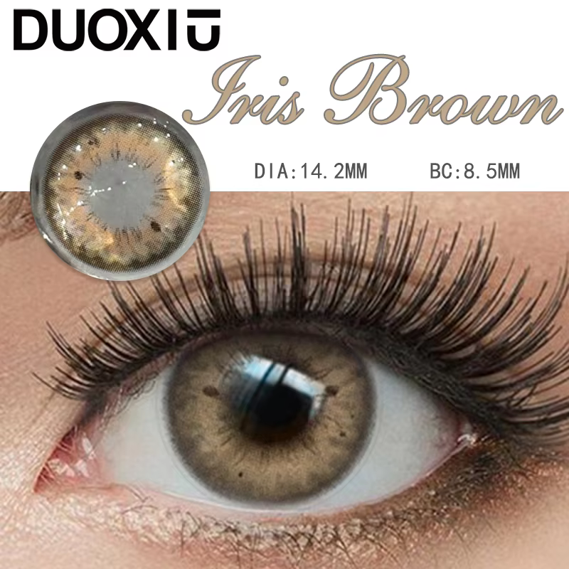 DUOXIU 1 paire de lentilles de Contact avec degré coloré lentille marron yeux colorés élèves diplômés