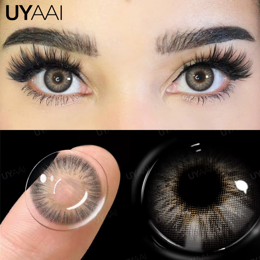 UYAAI myopie lentilles de contact colorées pour les yeux marron grand œil lentille