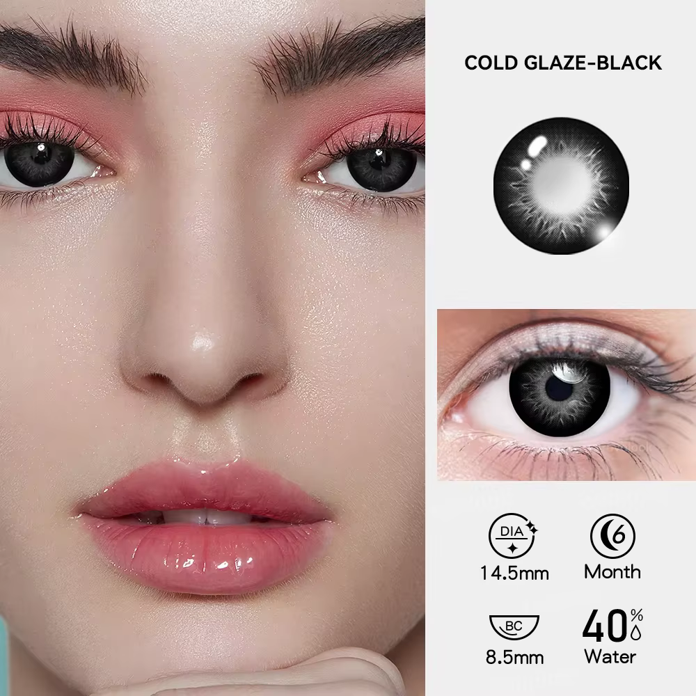 2pcs Super Naturel Élèves contrevenants Lentilles De Contact Colorées pour Les Yeux Myopie Oeil document